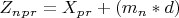 $ Z_n_p_r=X_p_r+(m_n*d) $