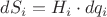 $dS_i=H_i \cdot dq_i$ $dS_i=H_i \cdot dq_i$