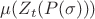 $\mu(Z_t(P(\sigma)))$