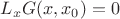 $L_xG(x,x_0)=0$