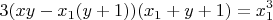 $$3(xy- x_1(y+1))(x_1 + y + 1) = x_1^3$$