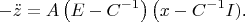 $$-\ddot z=A\left(E-C^{-1}\right)\left(x-C^{-1}I\riht)\text{.}$$