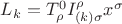$L_k=T^0_\rho I^\rho_{(k)\sigma} x^\sigma$