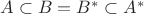 $A\subset B=B^*\subset A^*$ $A\subset B=B^*\subset A^*$