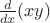$\frac{d}{dx}(xy)$
