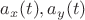 $a_x(t), a_y(t)$
