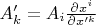 $A'_k=A_i \frac{\partial x^i}{\partial x'^k}$
