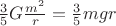 $\frac{3}{5}G\frac{m^2}{r} = \frac{3}{5}mgr$