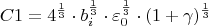 $$C1=4^{\frac{1}3}\cdot b_i^{\frac{1}3}\cdot \varepsilon_0^{\frac{1}3}\cdot (1+\gamma)^{\frac{1}3}$$