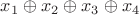 $ x_1 \oplus x_2 \oplus x_3 \oplus x_4$