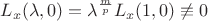 $L_x(\lambda,0)=\lambda^{\frac mp}L_x(1,0)\not\equiv 0$
