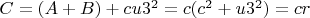 $C=(A+B)+cu3^2=c(c^2+u3^2)=cr$