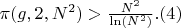 $\pi(g,2,N^2)>\frac {N^2} {\ln(N^2)}.(4)$