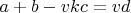 $a+b-vkc=vd$