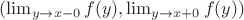 $(\lim_{y \to x -0} f(y), \lim_{y \to x + 0} f(y) )$ $(\lim_{y \to x -0} f(y), \lim_{y \to x + 0} f(y) )$