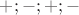${+;-;+;-}$