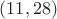 $(11,28)$