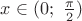 $x\in(0;\ \frac \pi2)$