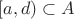$[a,d)\subset A$