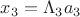 $x_3=\Lambda_3 a_3$