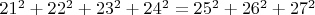 $21^2+22^2+23^2+24^2=25^2+26^2+27^2$