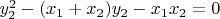 $y_2^2-(x_1+x_2)y_2-{x_1}{x_2} = 0$