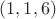 $(1,1,6)$