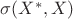 $\sigma(X^{*},X)$