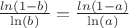 $\frac{ln(1-b)}{\ln(b)} = \frac{ln(1-a)}{\ln(a)}$