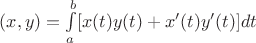 $(x, y) =\int\limits_{a}^{b} [x(t)y(t)+x'(t)y'(t)]dt$