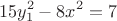 $$15y^2_1 - 8 x^2 = 7$$