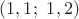 $(1,1;~1,2)$