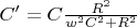$C' = C \frac{R^2}{w^2 C^2 + R^2}$