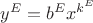 $y^E = b^Ex^{k^E}$