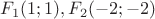 $F_1(1;1), F_2(-2;-2)%