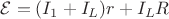 $$\mathcal{E}=(I_1+I_L)r+I_LR$$