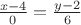 $\frac{x-4}{0}=\frac{y-2}6$