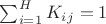 $\sum_{i=1}^{H} K_i_j = 1$