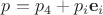 $p=p_4+p_i{\bf e}_i$