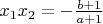 $x_1x_2=-\frac{b+1}{a+1}$