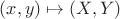 $(x,y)\mapsto (X,Y)$