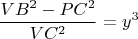 $$\frac{VB^2-PC^2}{VC^2}=y^3$$