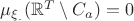 $\mu_{\xi_.}(\mathbb{R}^T \setminus C_a) = 0$