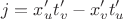 $$j=x'_ut'_v-x'_vt'_u $$