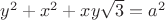 $y^2+x^2+xy \sqrt {3}=a^2$