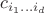 $c_{i_1 \dots i_d}$