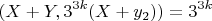 $$(X+Y,3^{3k}(X+y_2))=3^{3k}$$