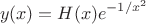 $$ y(x)=H(x)e^{-1/x^2}$$