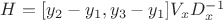 $H=[y_2-y_1,y_3-y_1]V_x D_x^{-1}$