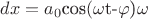 $dx=a_0$cos$($\omega$t-$\varphi$)$\omega$$